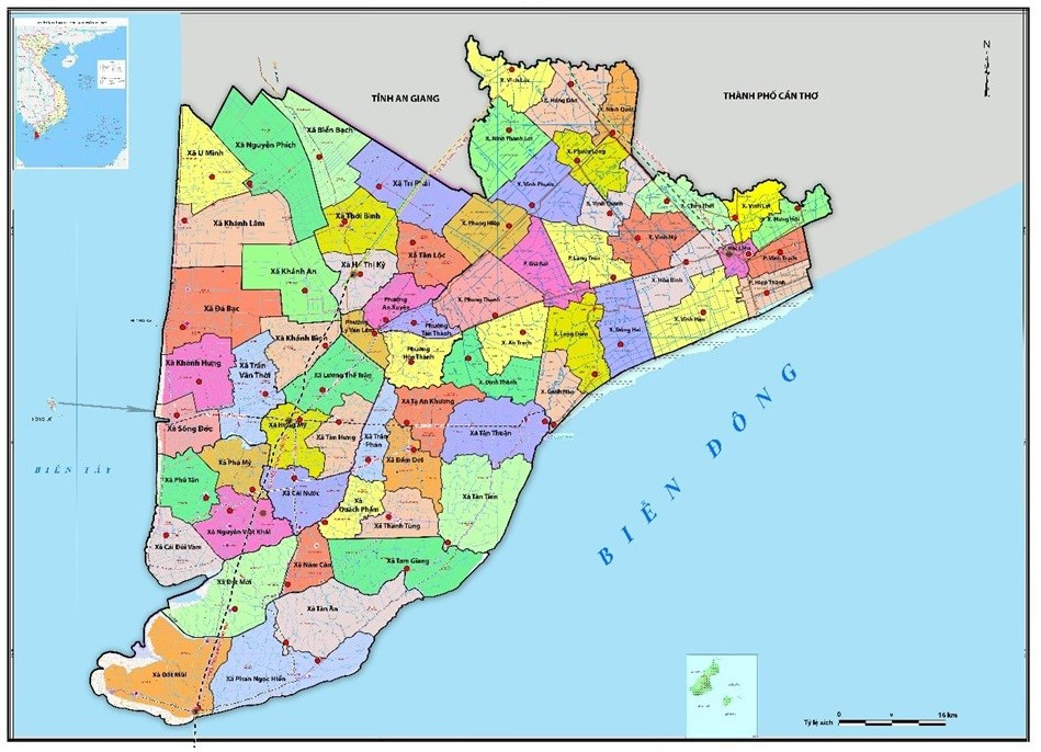 Địa giới hành chính tỉnh Cà Mau